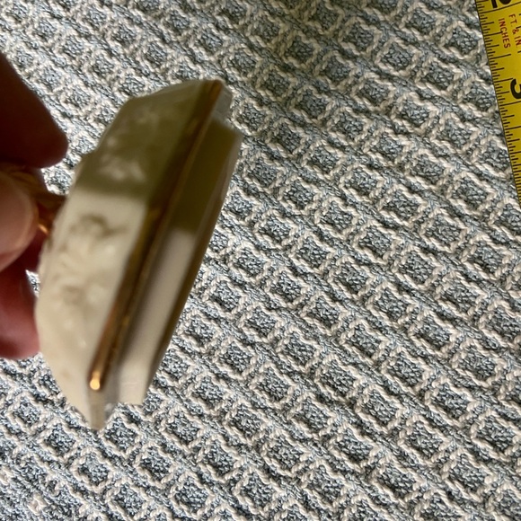 Lenox keep safe box December gold trim turquoise stone ivory tone China - Picture 8 of 8